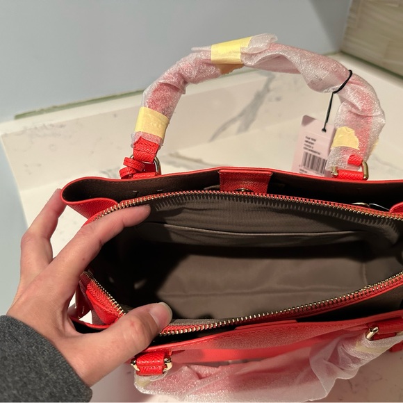 Furla Minerva Leather Satchel Handbag NWT - Picture 7 of 8